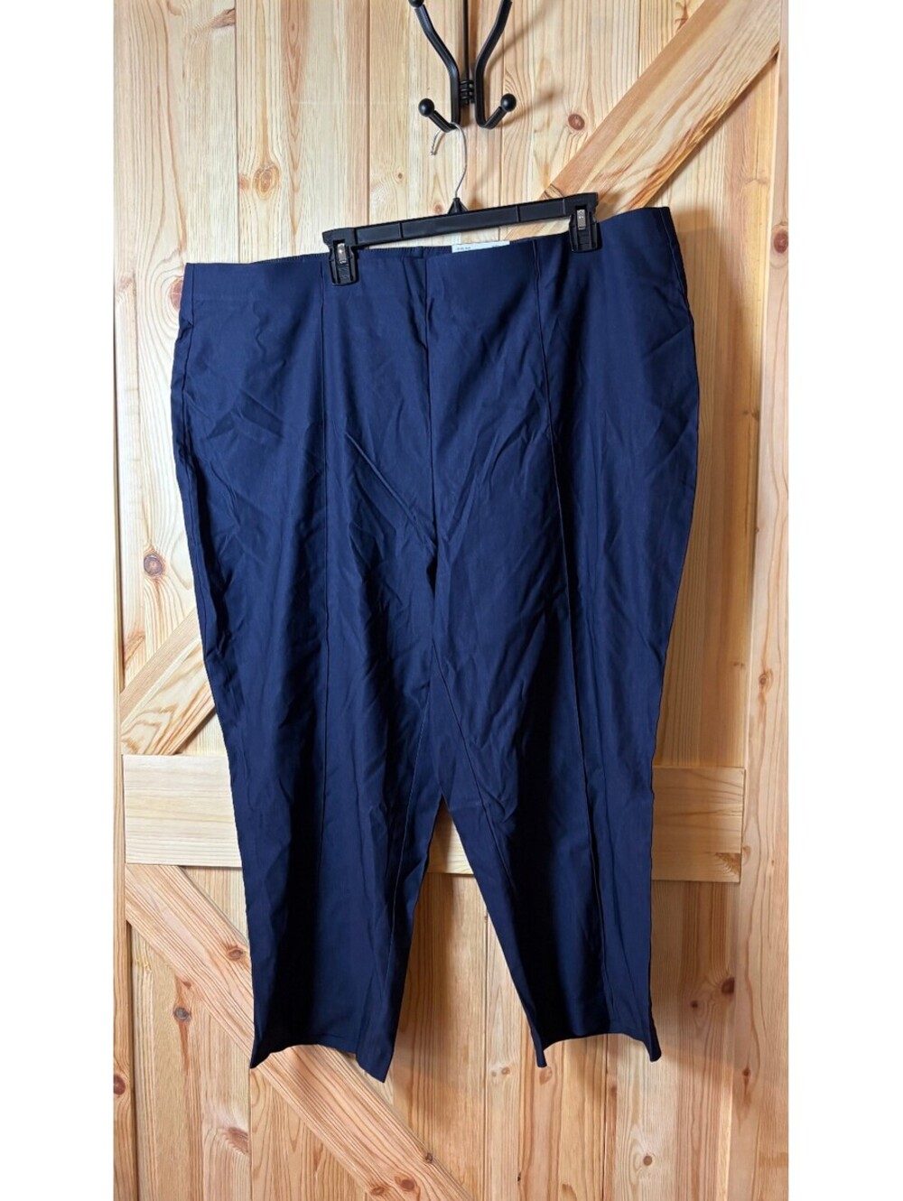 Rafaella Navy Pintuck Crop Pants Size 22W NWT